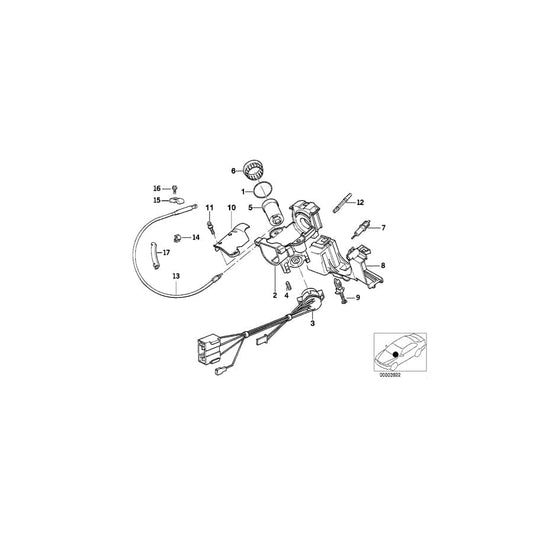 Genuine BMW 61328360865 E34 Ignition Switch AIRBAG-2 (Inc. 524td, M5 3.6 & 540i) | ML Performance UK Car Parts