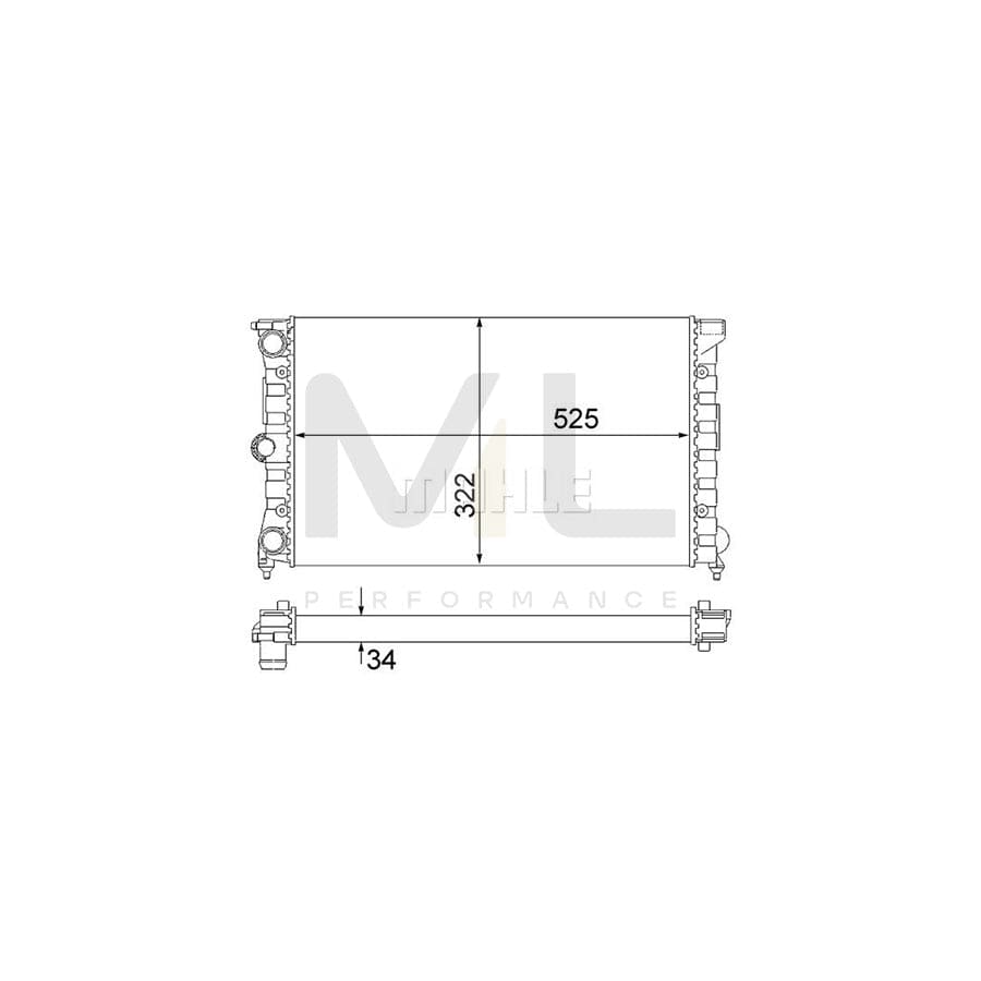 MAHLE ORIGINAL CR 350 000S Engine radiator Mechanically jointed cooling fins | ML Performance Car Parts