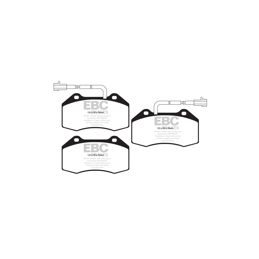 EBC DP52021/2NDX Abarth Alfa Romeo Fiat Bluestuff NDX Front Brake Pads  - TRW/Bosch Caliper (Inc. 595, 695 Biposto, Grande Punto) 2 | ML Performance UK Car Parts