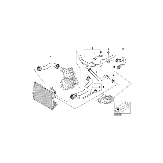 Genuine BMW 11532247820 E39 Water Hose (Inc. 525d & 530d) | ML Performance UK Car Parts