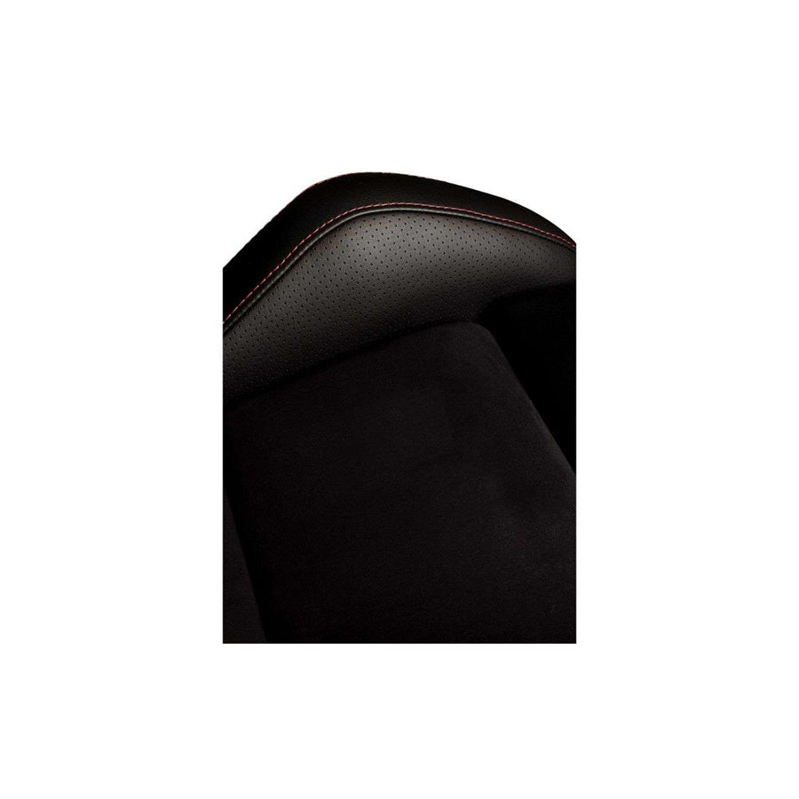 BRAUM Falcon-S Series Reclinable Composite Seats Black - Leatherette Alcantara Inserts Red Stitching - Pair