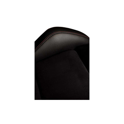 BRAUM Falcon-S Series Reclinable Composite Seats Black - Leatherette Alcantara Inserts Red Stitching - Pair