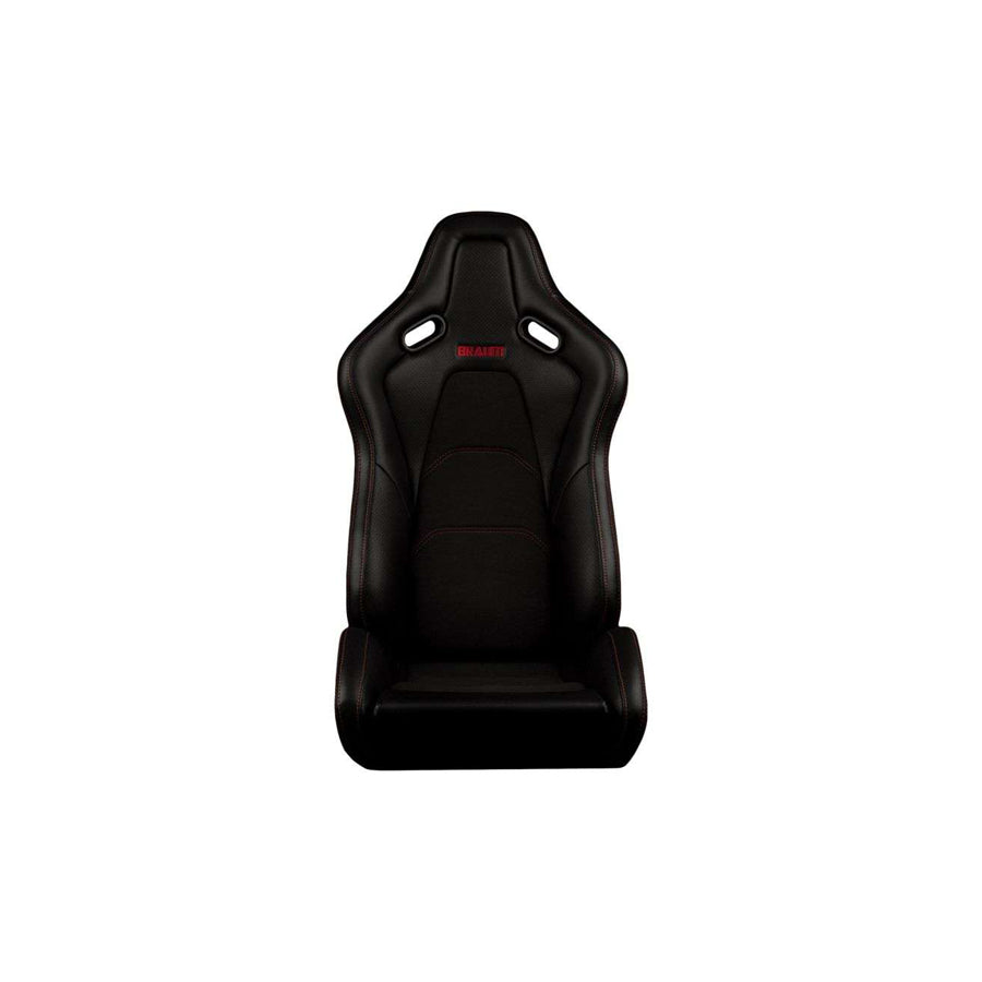 BRAUM Falcon-S Series Reclinable Composite Seats Black - Leatherette Alcantara Inserts Red Stitching - Pair