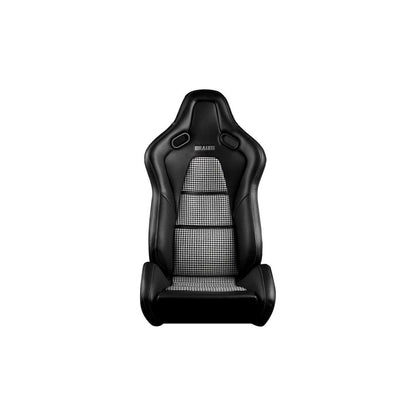 BRAUM Falcon-S Reclinable Composite Seats Black Leatherette Houndstooth Fabric Carbon Fiber Composite Honeycomb Priced Per Pair
