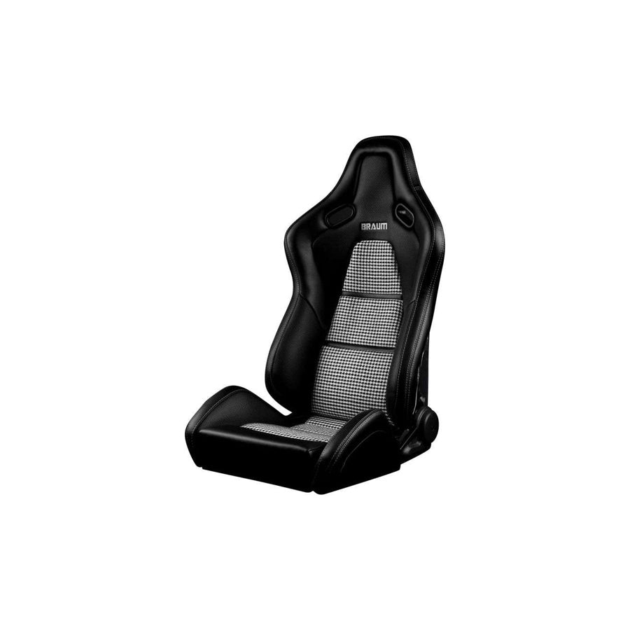 BRAUM Falcon-S Reclinable Composite Seats Black Leatherette Houndstooth Fabric Carbon Fiber Composite Honeycomb Priced Per Pair