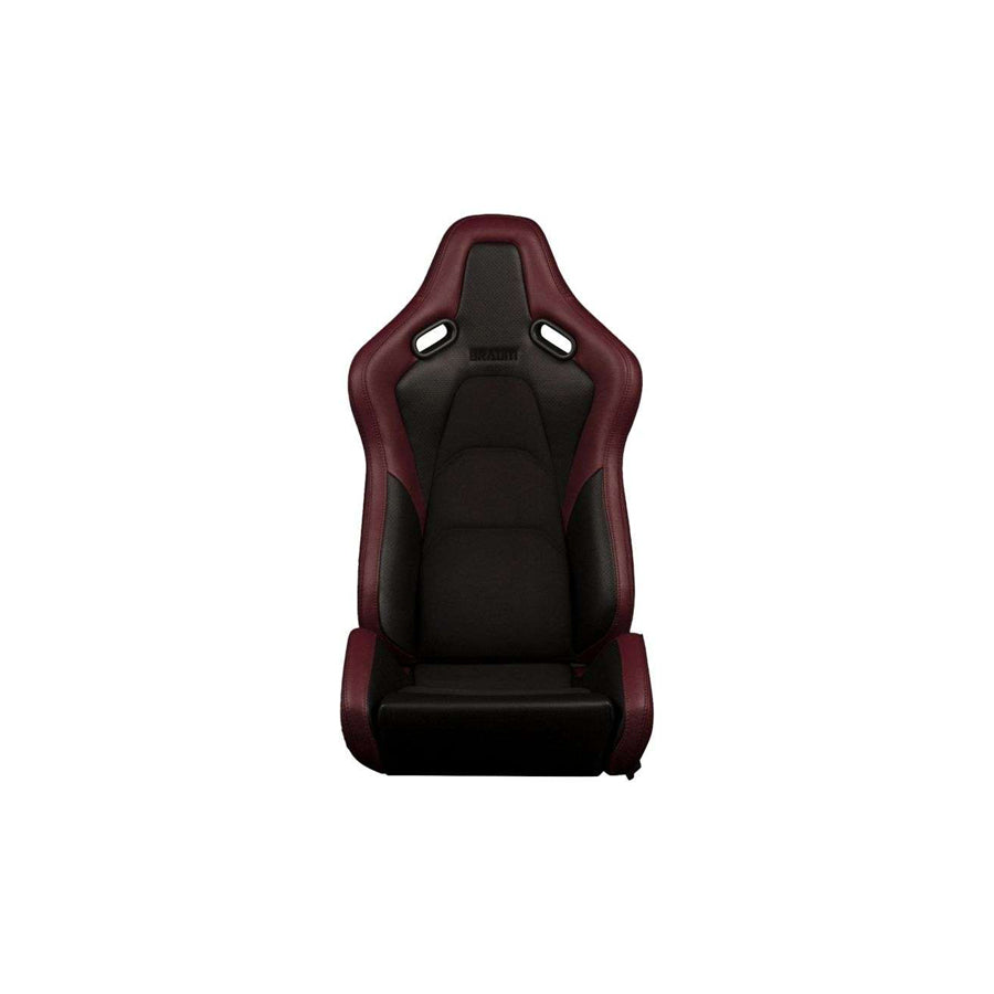 BRAUM Falcon-S Series Reclinable Composite Seats Maroon Leatherette Alcantara Inserts Black Stitching) – Priced Per Pair