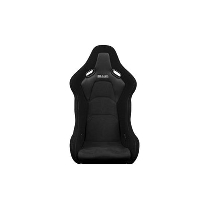 BRAUM Falcon-S Series Fixed Back Bucket Composite Seat (Black Cloth Alcantara Inserts Grey Stitching) - Priced Per Seat