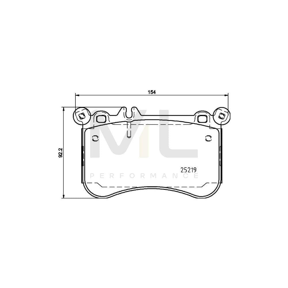 Hella 8DB 355 019-611 Brake Pad Set Prepared For Wear Indicator, With Counterweights | ML Performance Car Parts