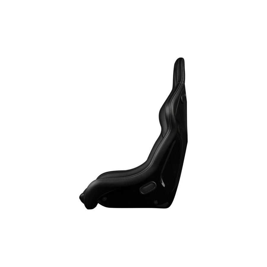 BRAUM Falcon-S Series Fixed Back Bucket Composite Seat (Black Leatherette Alcantara Inserts White Stitching) - Priced Per Seat