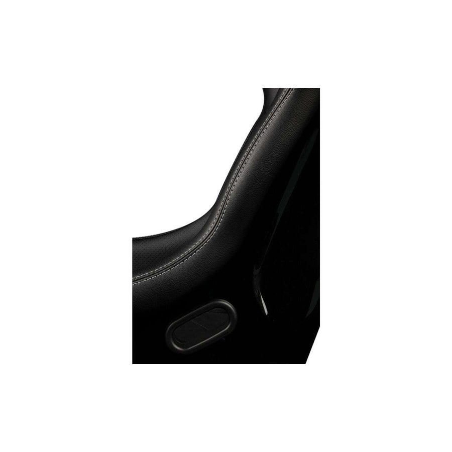 BRAUM Falcon-S Series Fixed Back Bucket Composite Seat (Black Leatherette Alcantara Inserts White Stitching) - Priced Per Seat