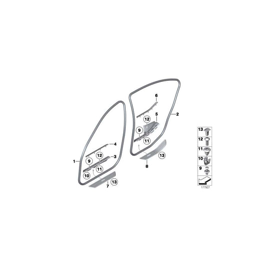 Genuine BMW 51477263606 F01 F04 Rear Right Entrance Cover ACTIVE HYBRID 7 (Inc.  & Hybrid 7) | ML Performance UK Car Parts