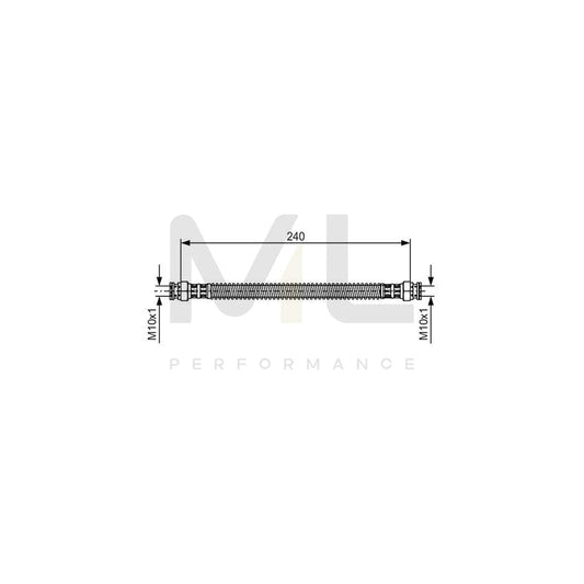 BOSCH 1 987 476 676 Brake Hose 240mm, M10x1 | ML Performance Car Parts