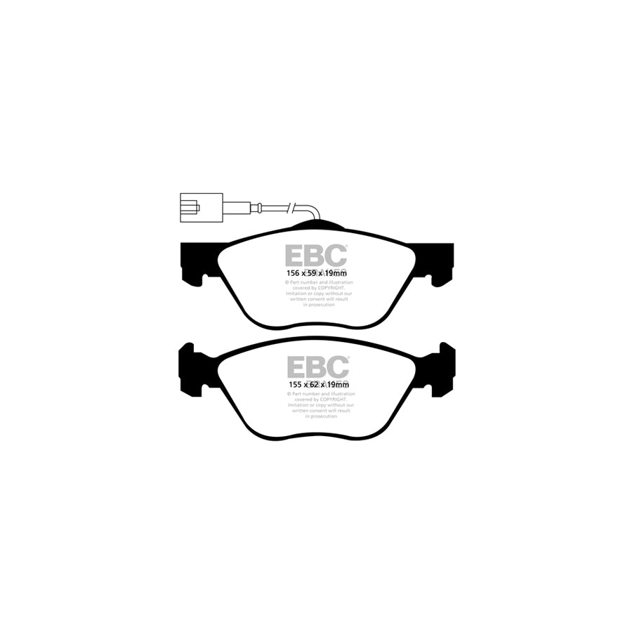 EBC DP1571 Alfa Romeo Ultimax Front Brake Pads - Girling/TRW Caliper (Inc. 156, GT, Spider) 2 | ML Performance UK Car Parts