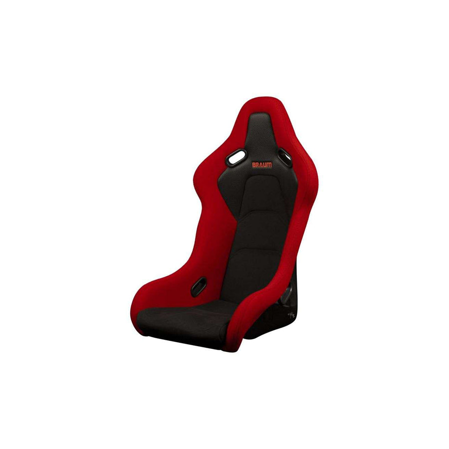 BRAUM Falcon-S Series Fixed Back Bucket Composite Seat (Red Cloth Alcantara Inserts Black Stitching) - Priced Per Seat | ML Performance UK Car Parts