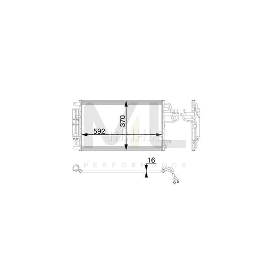 MAHLE ORIGINAL AC 57 000P Air conditioning condenser for KIA SPORTAGE with dryer | ML Performance Car Parts