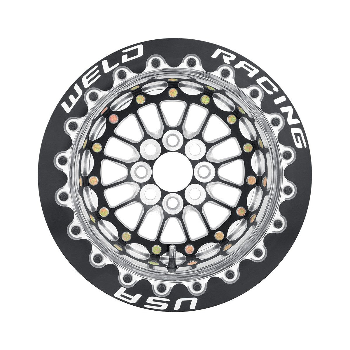 Weld 778B-31015F Tuner Import Wheel 13x10 4x100 ET-13 BS5 Black Center - Polished Shell