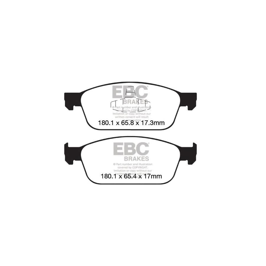 EBC PD19KF1289 Ford Bluestuff Front Brake Pad & BSD Disc Kit - ATE Caliper (Inc. Focus Mk3 & Kuga Mk2) 2 | ML Performance UK Car Parts