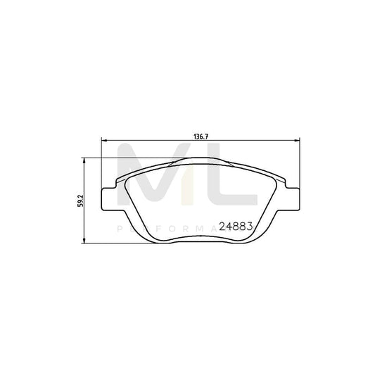 Hella 8DB 355 014-551 Brake Pad Set Not Prepared For Wear Indicator, With Brake Caliper Screws, With Accessories | ML Performance Car Parts