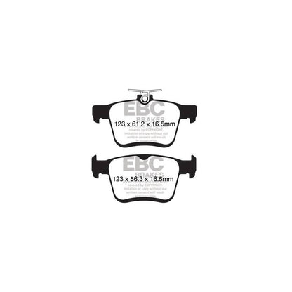 EBC PD02KR490 Audi Skoda VW Redstuff Rear Brake Pad & Plain Disc Kit - ATE Caliper 2 | ML Performance UK Car Parts