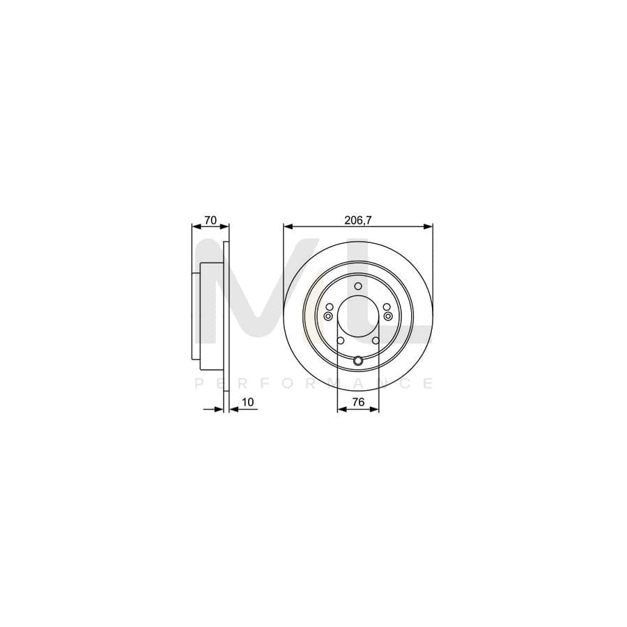 BOSCH 0 986 479 V53 Brake Disc for KIA Opirus (GH) Solid, Oiled | ML Performance Car Parts