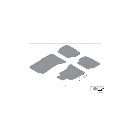 Genuine BMW 51479183388 F01 F04 Set Of Floor Mats Velours EVERESTGRAU (Inc. 730d, 740i & 760i) | ML Performance UK