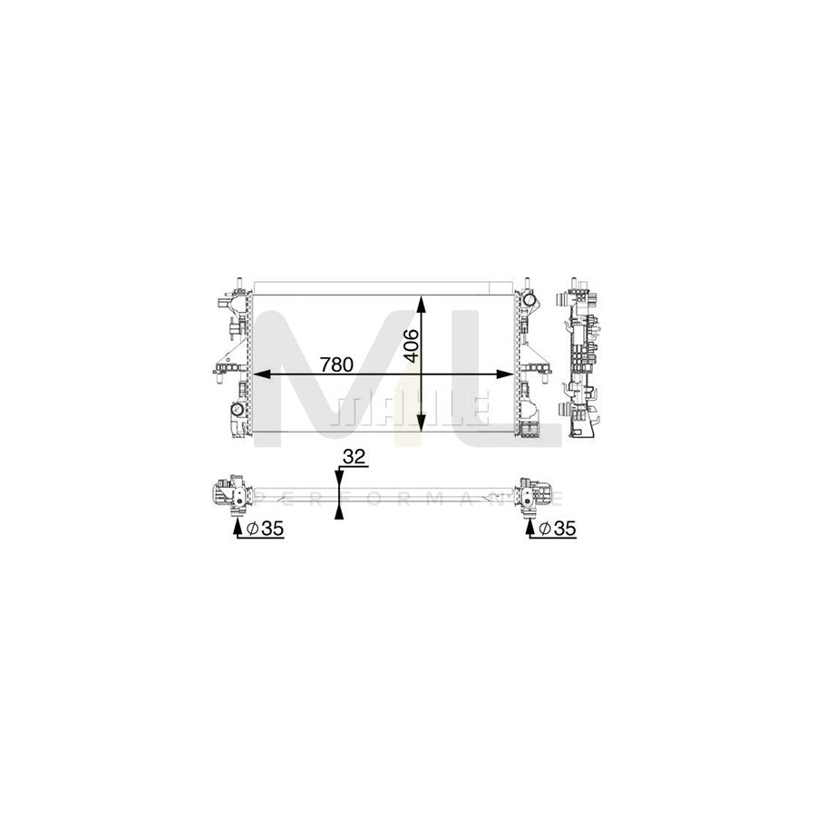 MAHLE ORIGINAL CR 806 000P Engine radiator for FIAT DUCATO Brazed cooling fins, Automatic Transmission | ML Performance Car Parts