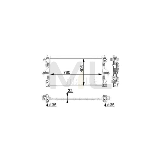 MAHLE ORIGINAL CR 806 000P Engine radiator for FIAT DUCATO Brazed cooling fins, Automatic Transmission | ML Performance Car Parts