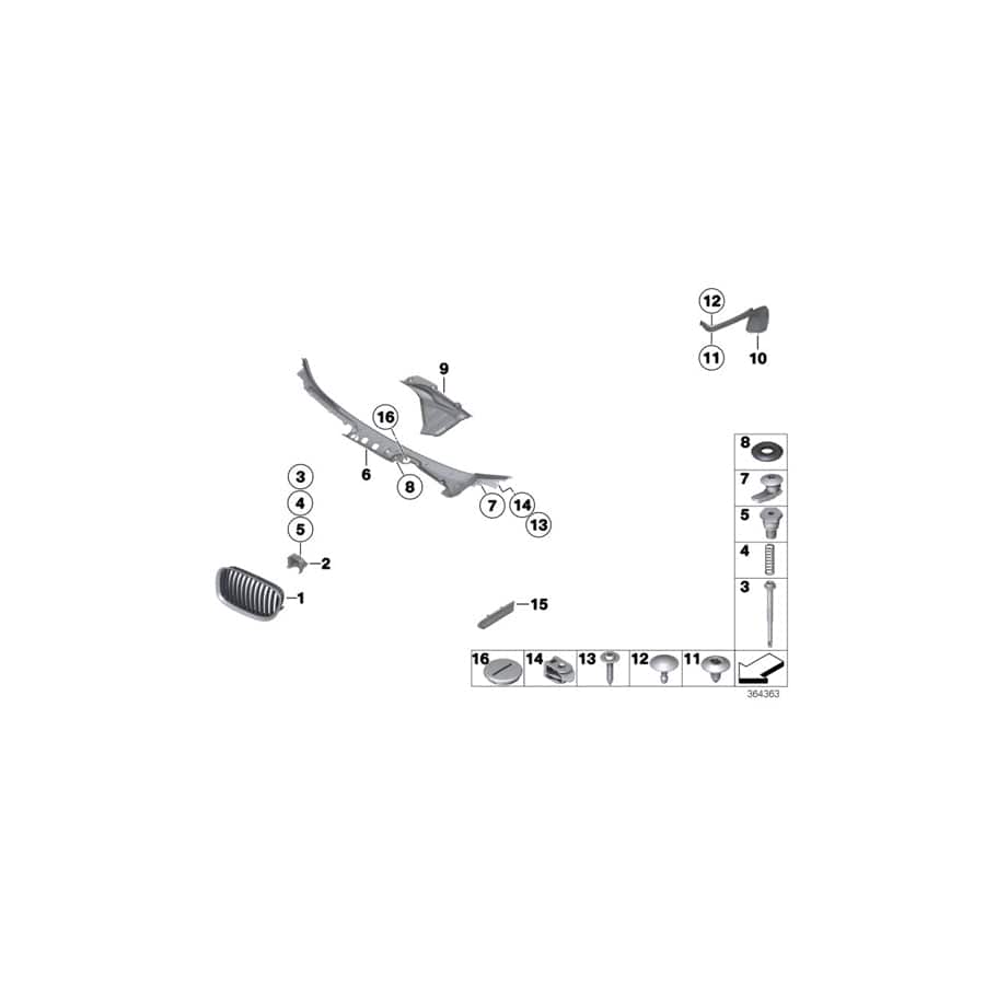Genuine BMW 51497453357 F01 F03 F04 Trim, Drip Rail, Left (Inc. 740dX, 730i & 750Li) | ML Performance UK Car Parts
