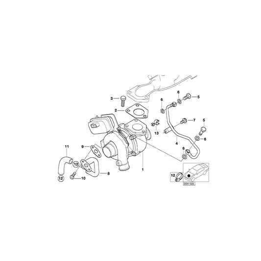 Genuine BMW 11422249838 E38 Return Pipe ZYL. 5-8 (Inc. 740d) | ML Performance UK Car Parts