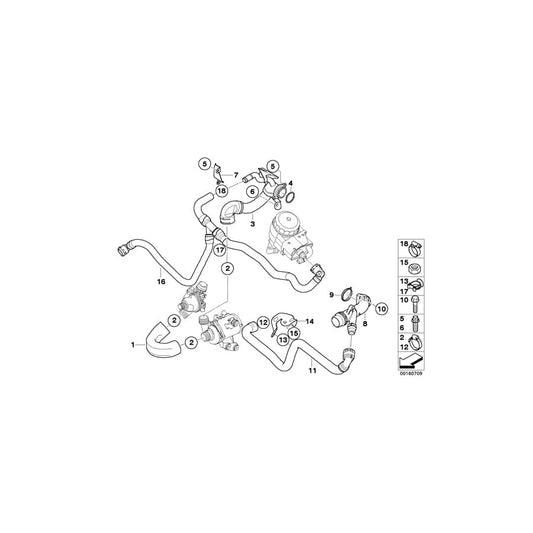 Genuine BMW 11537552391 E81 E82 E87 Hose, Low-Temperature Cooling Module Heat exchanger - coolant pump (Inc. 116i 2.0, 118i & 120i) | ML Performance UK Car Parts