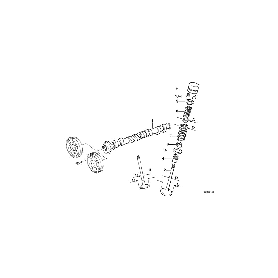 Genuine BMW 11341727151 E30 Exhaust Valve 30,5/6,96mm (Inc. 318i & 318is) | ML Performance UK Car Parts