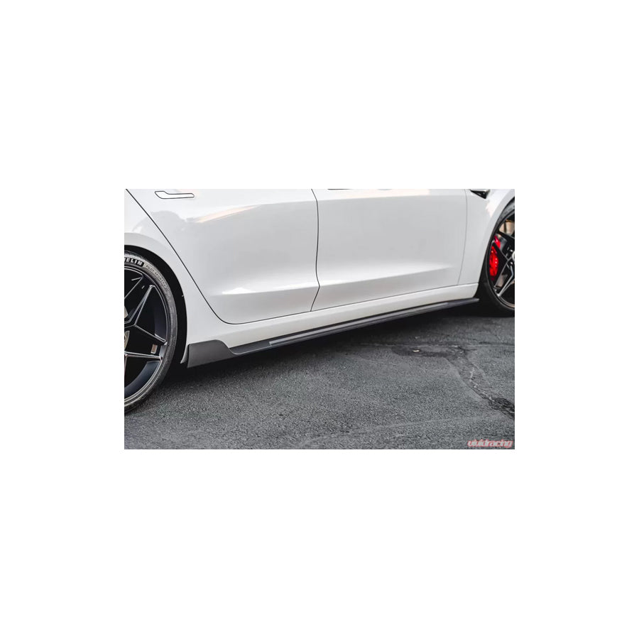VR Aero Matte Carbon Fiber Side Skirts Tesla Model 3 2018+