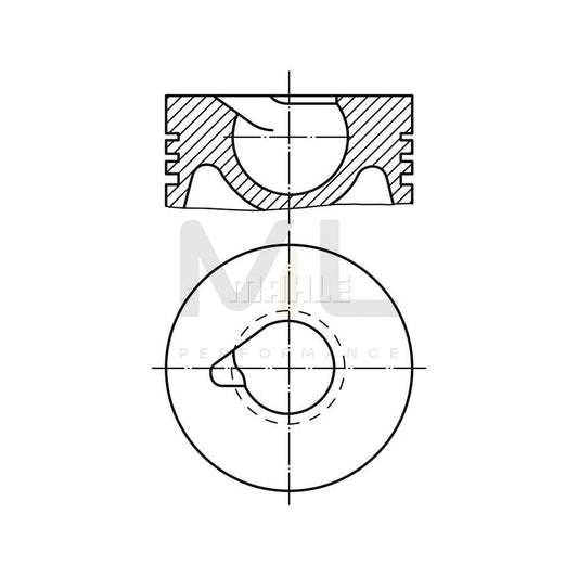 MAHLE ORIGINAL 209 16 00 Piston 120,02 mm, with piston ring carrier, without cooling duct | ML Performance Car Parts