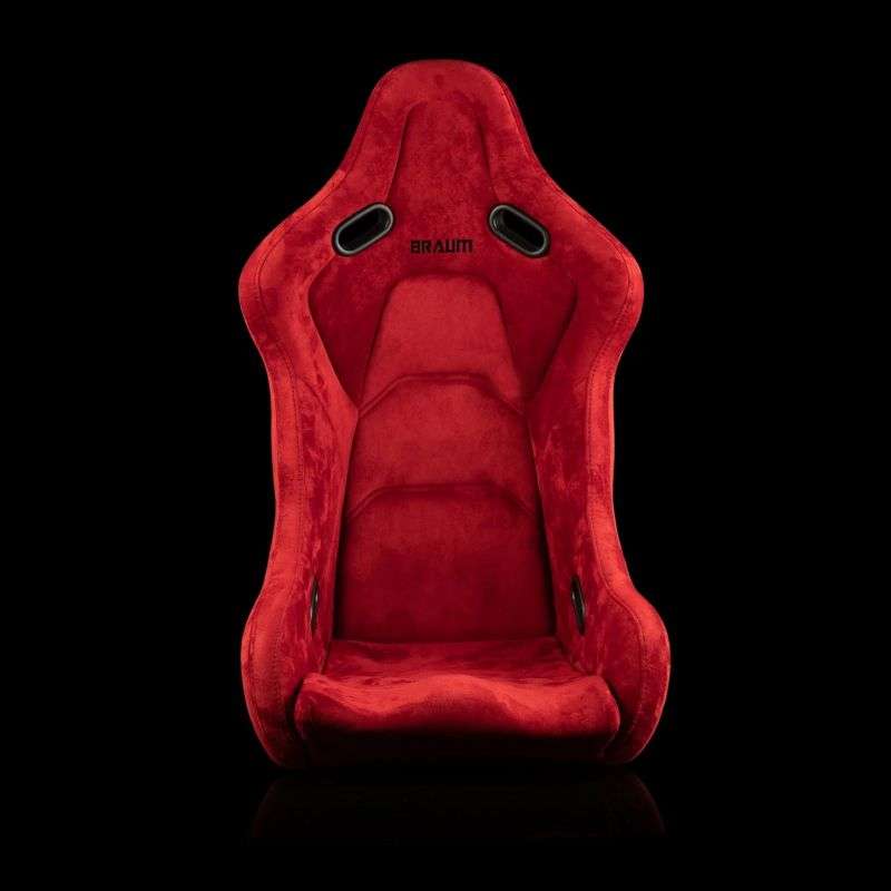 BRAUM Falcon-S Series Fixed Back Bucket Composite Seat (Red Alcantara Black Stitching Black Glitter Composite) - Priced Per Seat | ML Performance UK Car Parts