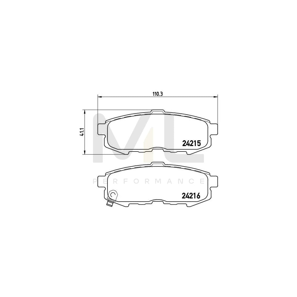 Brembo P 49 042 Brake Pad Set For Mazda Mpv Ii (Lw) With Acoustic Wear Warning | ML Performance Car Parts