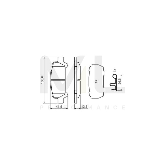 Bosch 0986494445 Brake Pad Set For Subaru Forester Ii (Sg) With Acoustic Wear Warning, With Anti-Squeak Plate BP1367 | ML Performance Car Parts