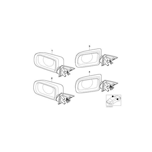 Genuine BMW 51168266438 E38 Outside Mirror W/Out Glass Heated Right (Inc. 728iL, 750iLP & 735iL) | ML Performance UK Car Parts