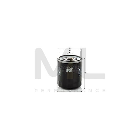 MANN-FILTER W 7062 Oil Filter Spin-on Filter | ML Performance Car Parts