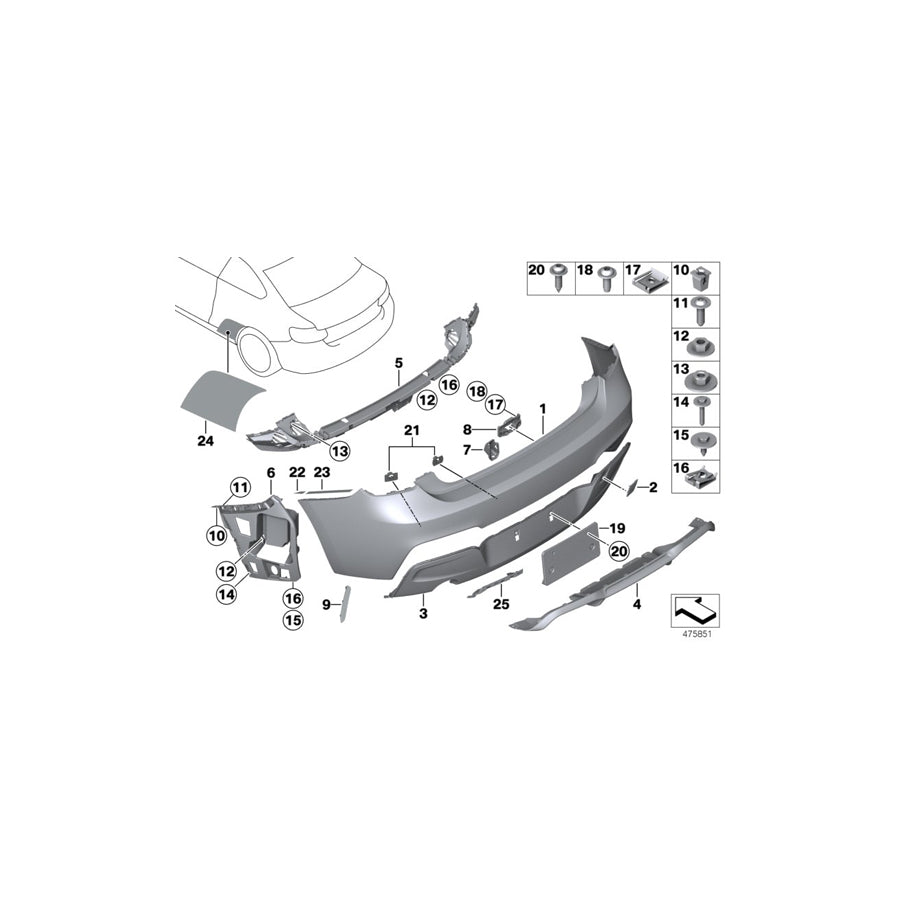 Genuine BMW 63147853470 F87 F87 Reflector, Rear Right (Inc. M2 & M2 Competition) | ML Performance UK