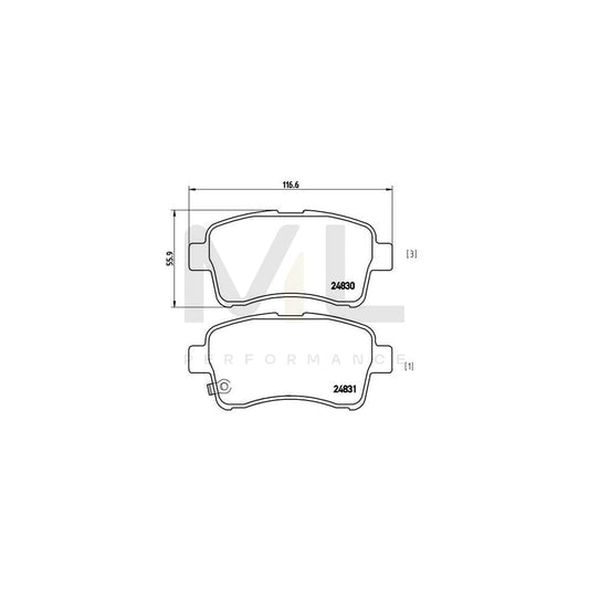 Brembo P 79 021 Brake Pad Set For Suzuki Liana With Acoustic Wear Warning | ML Performance Car Parts
