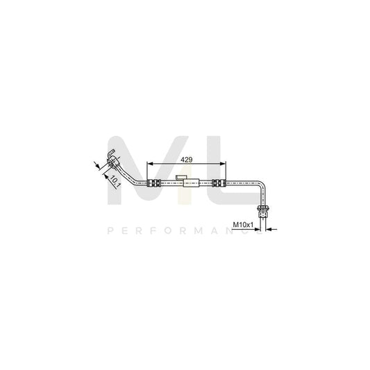 BOSCH 1 987 476 510 Brake Hose for FORD TRANSIT 429mm, M10x1 | ML Performance Car Parts