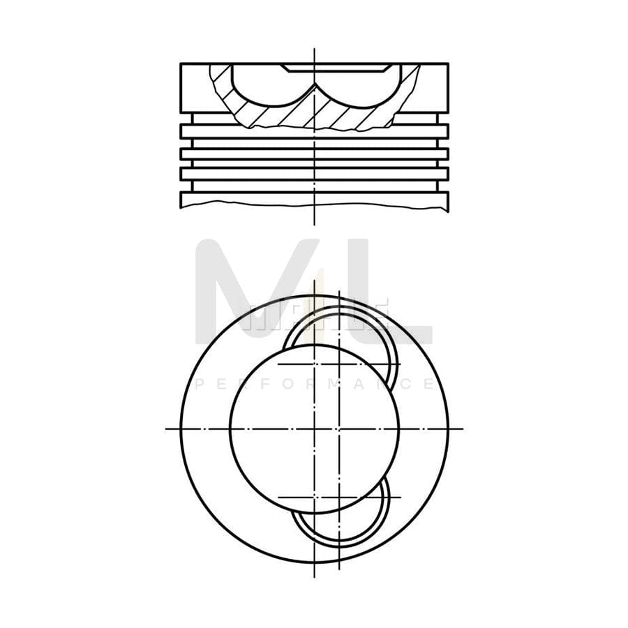 MAHLE ORIGINAL 011 71 02 Piston 83,5 mm, with piston rings, with piston ring carrier | ML Performance Car Parts