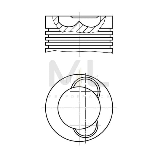 MAHLE ORIGINAL 011 71 02 Piston 83,5 mm, with piston rings, with piston ring carrier | ML Performance Car Parts