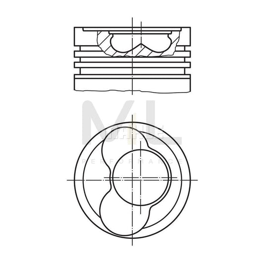 MAHLE ORIGINAL 030 59 12 Piston 81,51 mm, with piston ring carrier, without cooling duct | ML Performance Car Parts