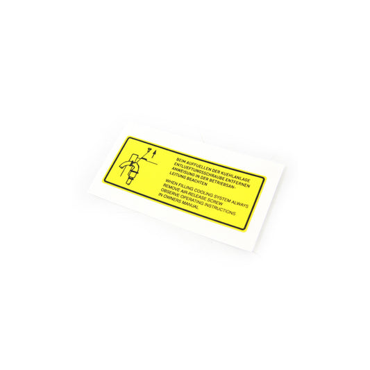 Genuine Porsche Cooling System Vent Plug Sticker Porsche 924 Turbo | ML Performance UK Car Parts