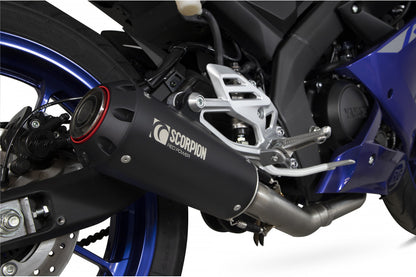 Scorpion PYA115SYSBCER Yamaha YZF-R125 Red Power Full System - Black Ceramic Coated Sleeve | ML Performance UK UK