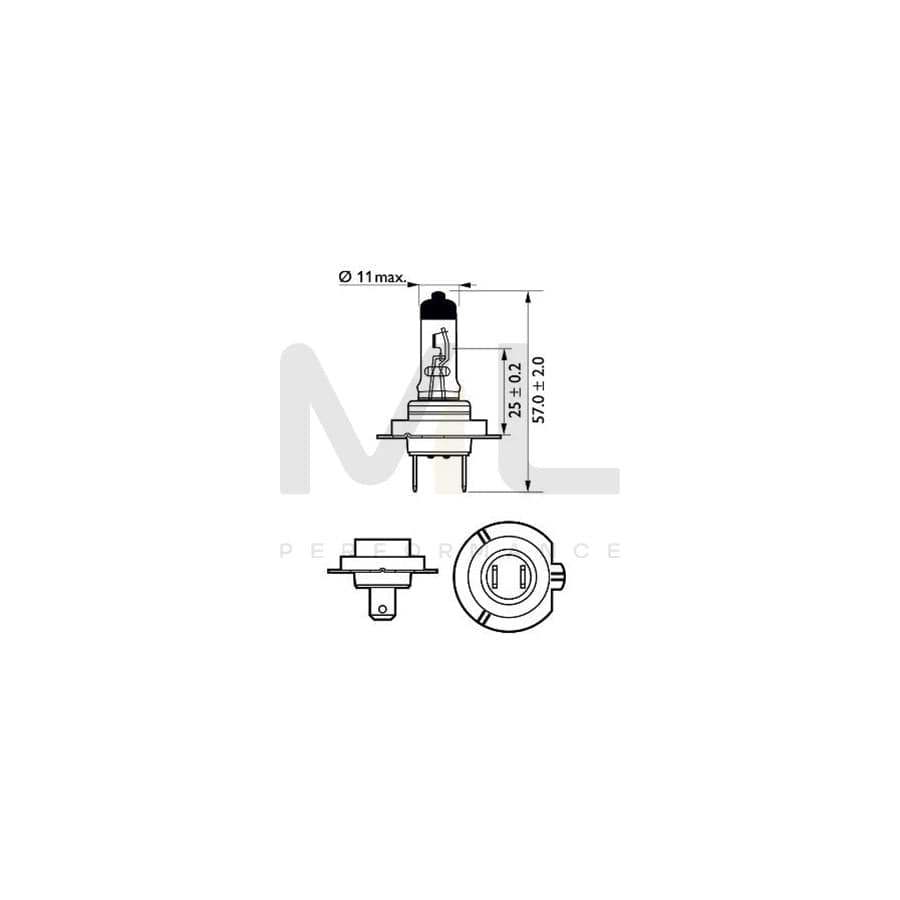 PHILIPS 12643LLC1 Bulb, spotlight H18 12V 65W PY26d-1 Halogen | ML Performance Car Parts