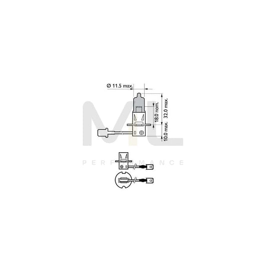 PHILIPS 12336WVUB1 Bulb, spotlight H3 12V 55W PK22s Halogen | ML Performance Car Parts