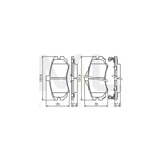 Bosch 0986494426 Brake Pad Set For Hyundai Elantra With Acoustic Wear Warning, With Anti-Squeak Plate BP1348 | ML Performance Car Parts