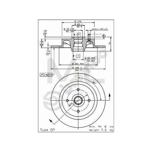 BREMBO 08.5051.10 Brake Disc Solid, without wheel bearing set | ML Performance Car Parts